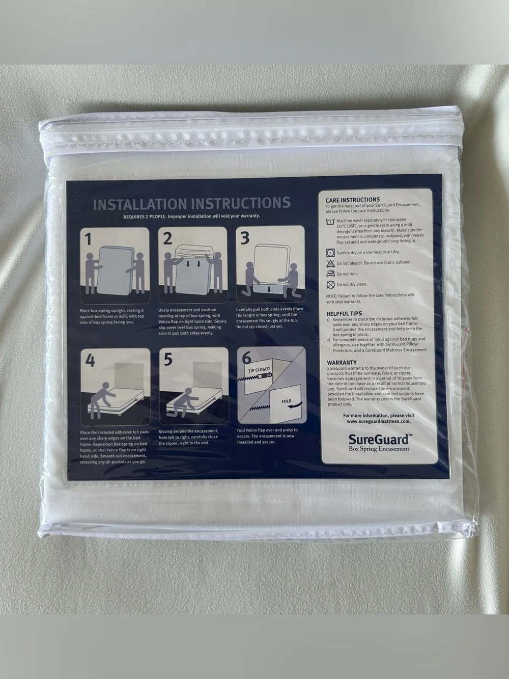 NWT Twin XL SureGuard Box Spring Encasement College Dorm Bed Mattress Protector